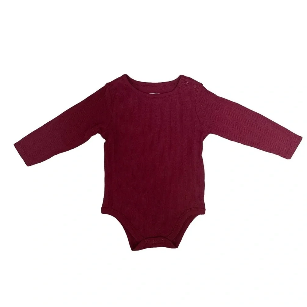 Garanimals Red LS Pointelle Bodysuit Size 18 Months New With Tags
